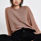 River Island Womens Rose Gold Metallic Knit Jumper