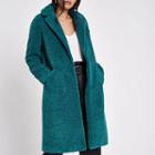 River Island Womens Green Fleece Coat