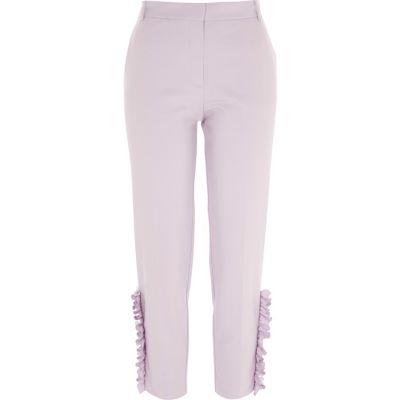 River Island Womens Ruffle Pearl Hem Cigarette Pants