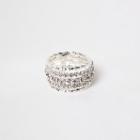 River Island Womens Silver Tone Rhinestone Encrusted Ring