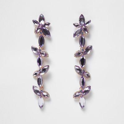 River Island Womens Flower Drop Earrings