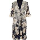 River Island Womens Plus Floral Print Sequin Duster Jacket