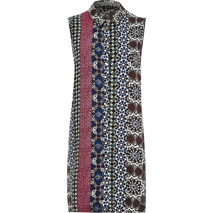 River Island Womens Tile Print Sleeveless Shirt