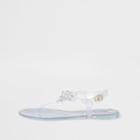 River Island Womens White Flower Jelly Sandals