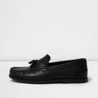 River Island Mens Embossed Leather Tassel Loafers