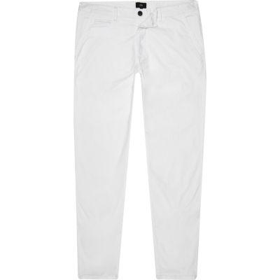 River Island Mens White Super Skinny Stretch Chino Pants