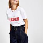 River Island Womens White 'mon Cheri' Print T-shirt