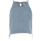 River Island Womens Denim Raw Edge Cami Crop Top