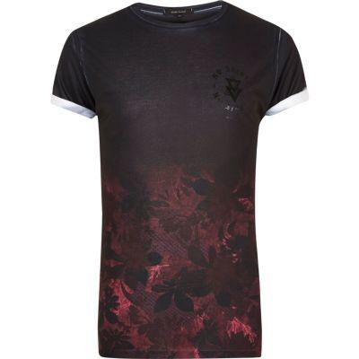 River Island Mens Faded Floral Print T-shirt