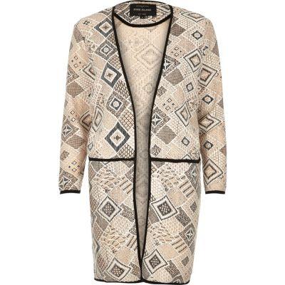 River Island Womens Blush Lace Overlay Collarless Jacket