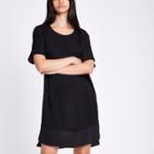 River Island Womens Short Sleeve Sheer Hem Dress