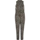 River Island Womens Animal Print High Neck Jumpsuit