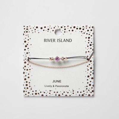 River Island Womens June Birthstone Chain Bracelet
