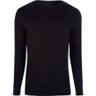 River Island Mens Big And Tall Rib Knit Crew Neck Jumper