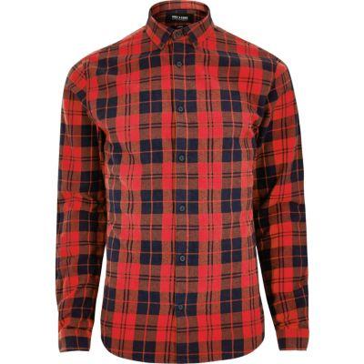 River Island Mensred Only & Sons Casual Check Shirt