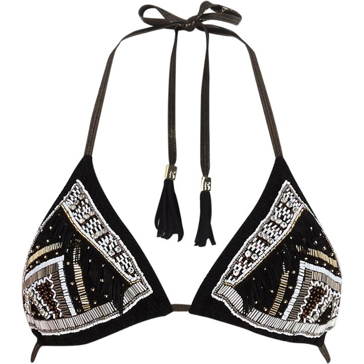 River Island Womens Pacha Embellished Triangle Bikini Top