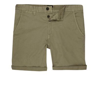 River Island Mens Rolled Hem Chino Shorts