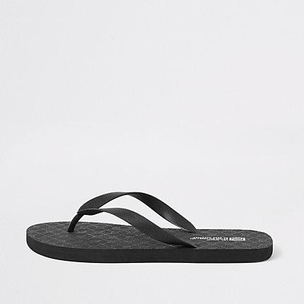 River Island Mens Ri Monogram Flip Flops