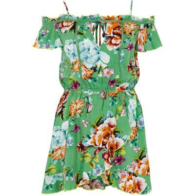 River Island Womens Floral Cold Shoulder Beach Dress