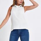 River Island Womens Petite Embellished Collar Top