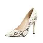 River Island Womens Leather Snake Print Pumps