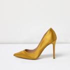 River Island Womens Gold Satin Pumps