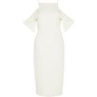 River Island Womens White Cold Shoulder Bodycon Dress