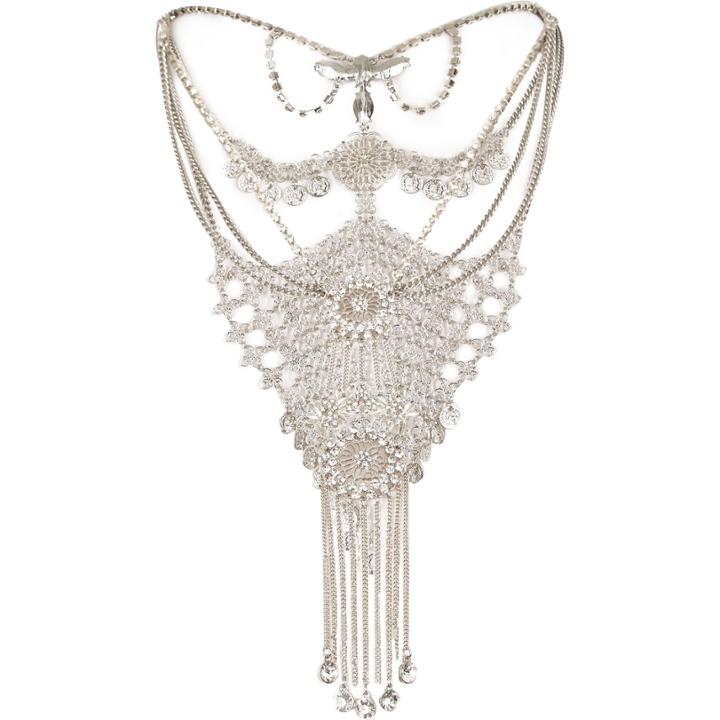 River Island Womens Gold Tone Embellished Front And Back Necklace