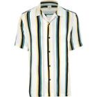 River Island Mens White Stripe Short Sleeve Casual Shirt