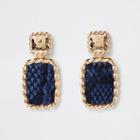 River Island Womens Snake Print Rectangle Drop Earrings