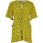 River Island Womens Petite Floral Knot Front Playsuit