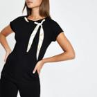 River Island Womens Scarf Side Neck T-shirt