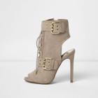 River Island Womens Eyelet Buckle Lace-up Shoe Boots