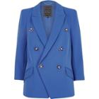 River Island Womens Bright Faux Pearl Double Breasted Blazer