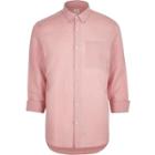 River Island Mens Linen-rich Long Sleeve Shirt