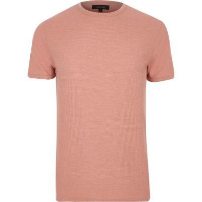 River Island Mens Waffle Cotton Slim Fit T-shirt
