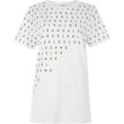 River Island Womens White La Print Spliced Boyfriend T-shirt