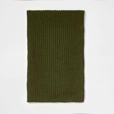 River Island Mensgreen Ribbed Knit Scarf