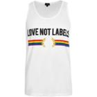 River Island Mens White 'love Not Labels' Pride Slim Fit Vest