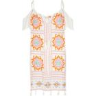 River Island Womens White Cold Shoulder Embroidered Dress