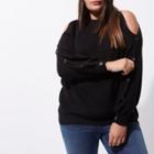 River Island Womens Plus Cold Shoulder Knit Batwing Jumper
