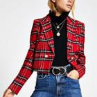 River Island Womens Tartan Cropped Jacket