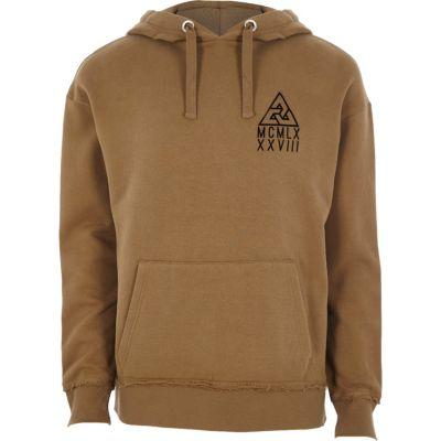 River Island Mens Triangle Chest Print Hoodie