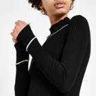 River Island Womens Ribbed Neon Tipped Turtle Neck Top