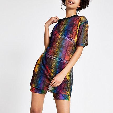 River Island Womens Snake Print Pride Oversized T-shirt