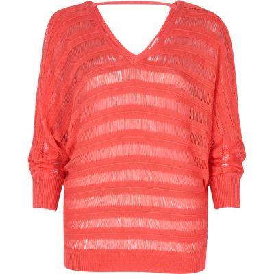 River Island Womens Ladder Knit Batwing Sweater