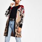 River Island Womens Swirl Print Knitted Tie Belt Cardigan