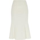 River Island Womens White Jacquard Flared Hem Pencil Skirt