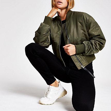 River Island Womens Crop Bomber Jacket