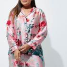 River Island Womens Plus Satin Jungle Print Pajama Shirt